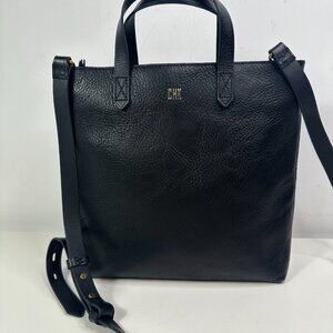 NWT Madewell Small Transport Black Leather Zip Convertible Crossbody Tote Bag